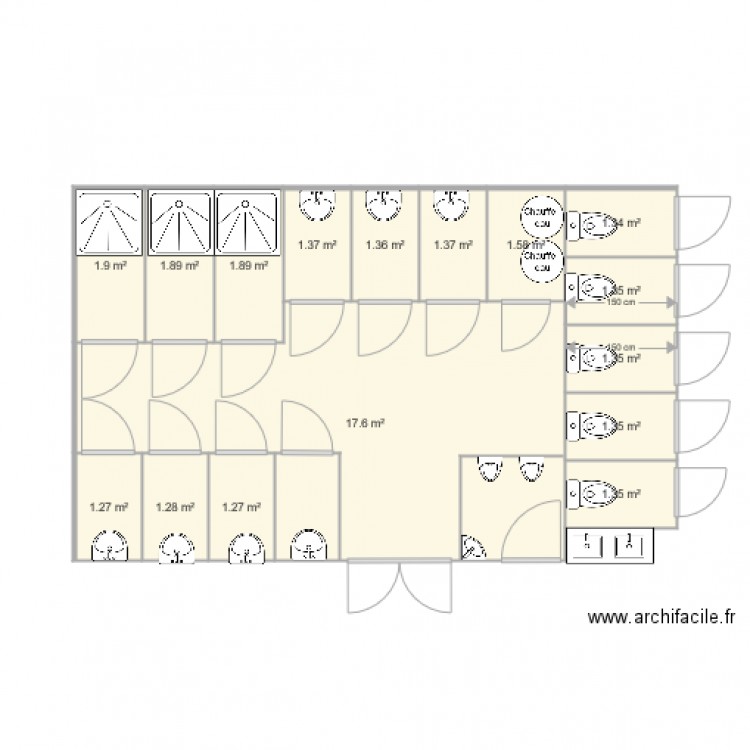 bloc sanitaire 1. Plan de 0 pièce et 0 m2