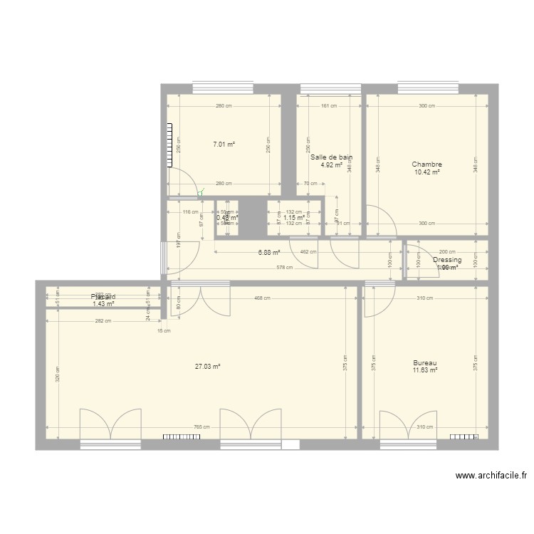 Appartement Villars Aménagé. Plan de 0 pièce et 0 m2