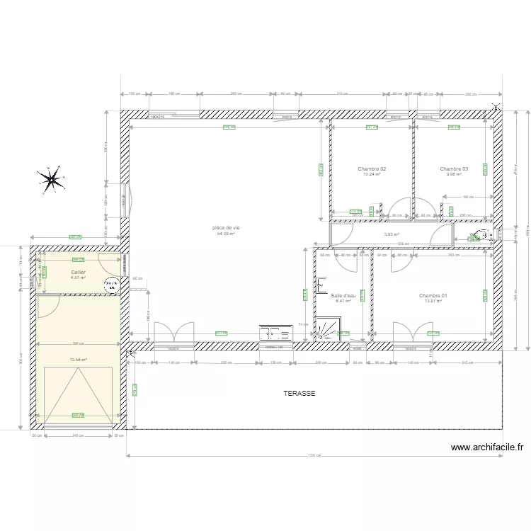 Maison oc residence terasse. Plan de 
