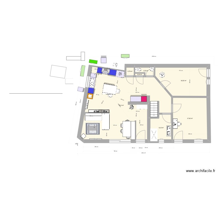 seb angle 90. Plan de 7 pièces et 101 m2