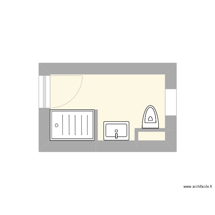 LIBOURNE SDB ETAGE - Plan 2 pièces 4 m2 dessiné par guillaumefe