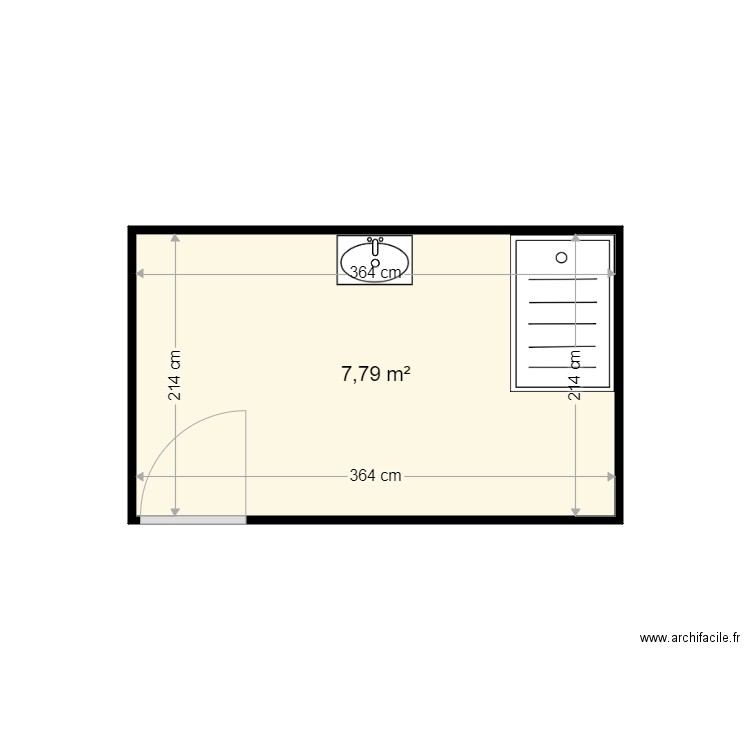 GZEKAY SABRINA. Plan de 1 pièce et 8 m2