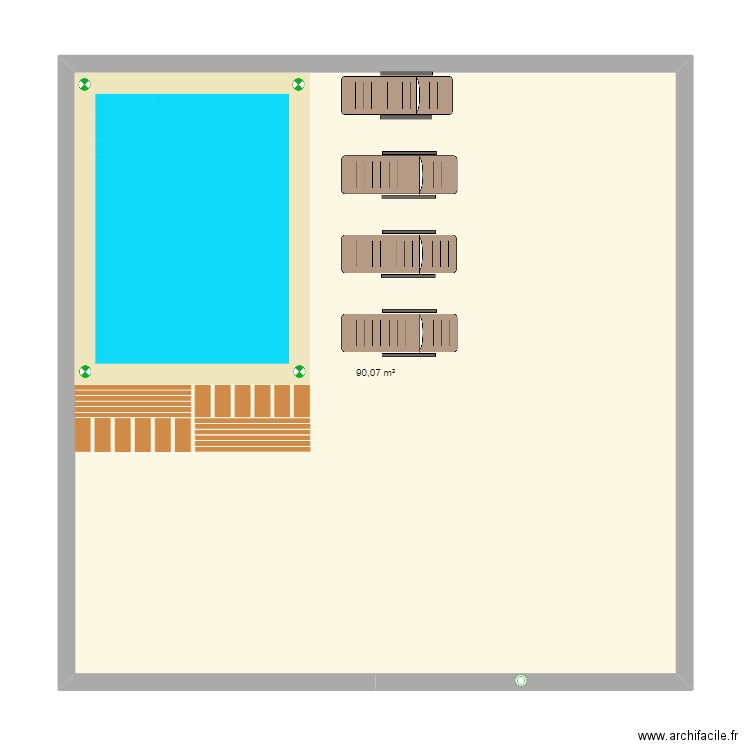 piscine . Plan de 1 pièce et 90 m2