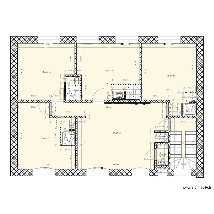 4 JOSEPH JAN 1er ETAGE NON AMENAGE. Plan de 8 pièces et 110 m2