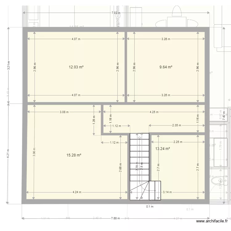 baptiste Papa etage . Plan de 