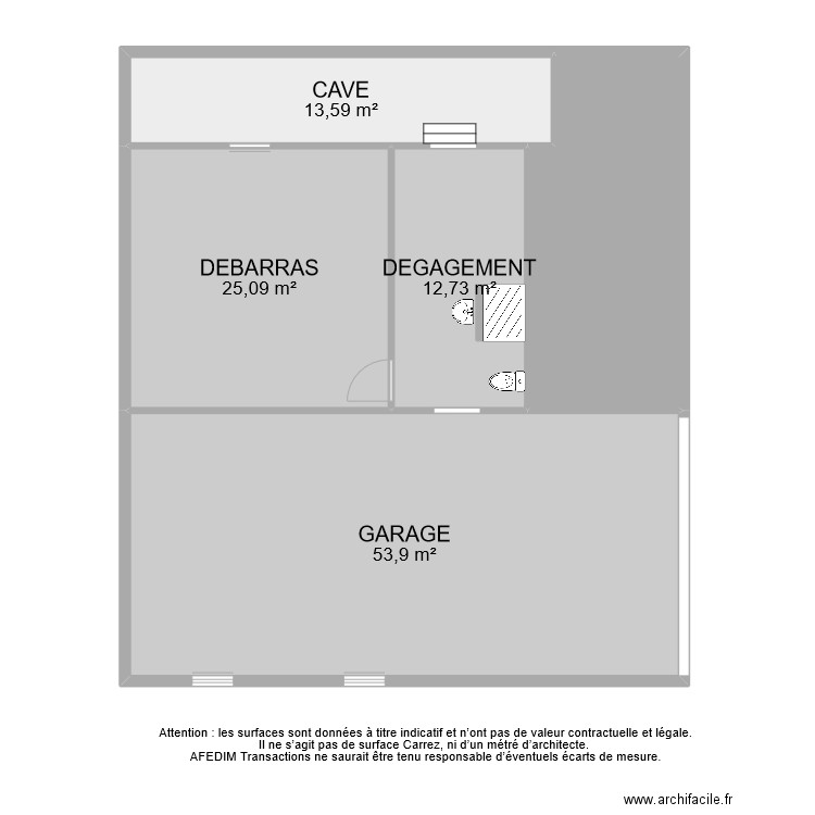 BI 9114 SOUS SOL. Plan de 5 pièces et 124 m2