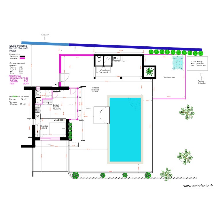 Studio Picholine Projet  02 19. Plan de 0 pièce et 0 m2