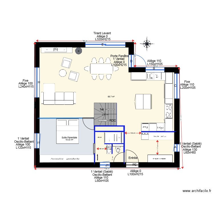 Plan Cercier version entrée bis. Plan de 0 pièce et 0 m2