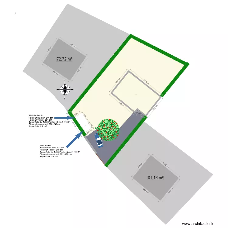 Plan masse abri jardin Après projet. Plan de Plan masse abri jardin Après projet. Plan de