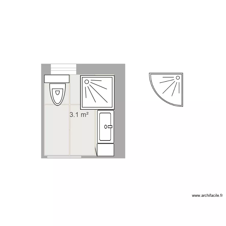 salle eau Legeay. Plan de 