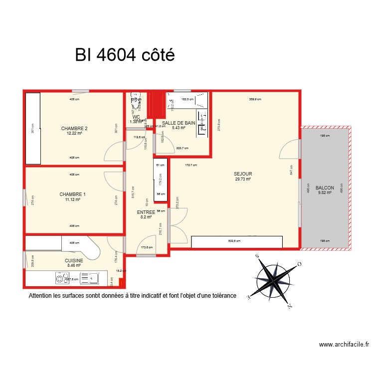 BI 4604 côté. Plan de 0 pièce et 0 m2