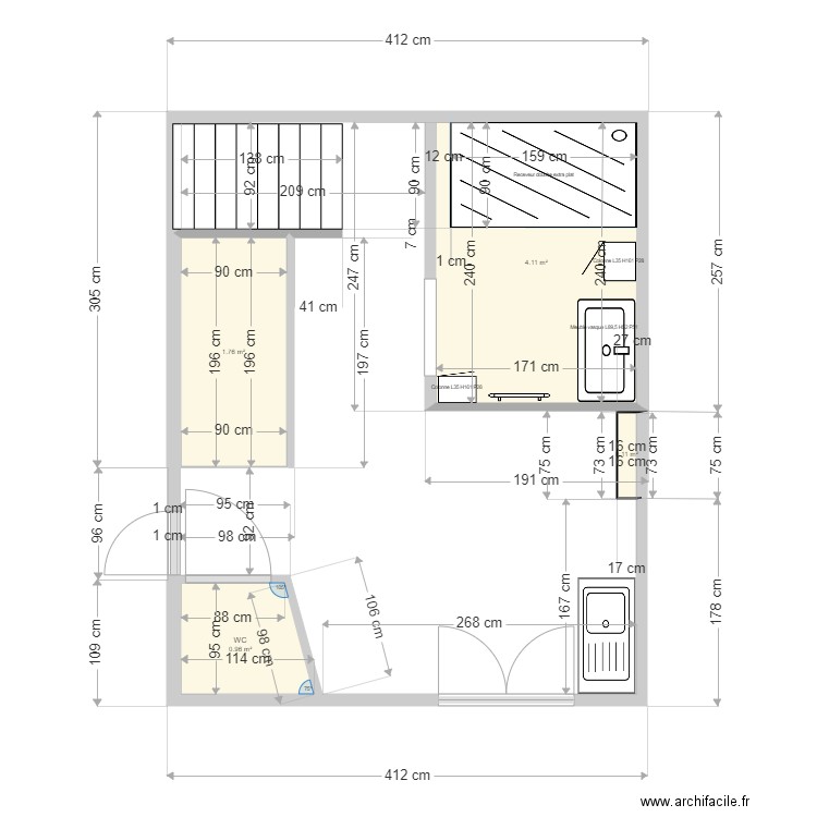 Salle de Bains Laurence et Dom Projet A 071020. Plan de 0 pièce et 0 m2