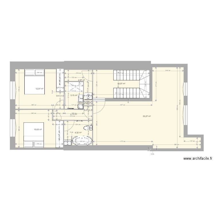 COURBET 1er ETAGE TRAVAUX Définitifs. Plan de 0 pièce et 0 m2