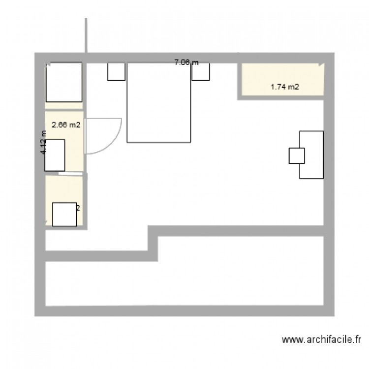 chambre. Plan de 0 pièce et 0 m2