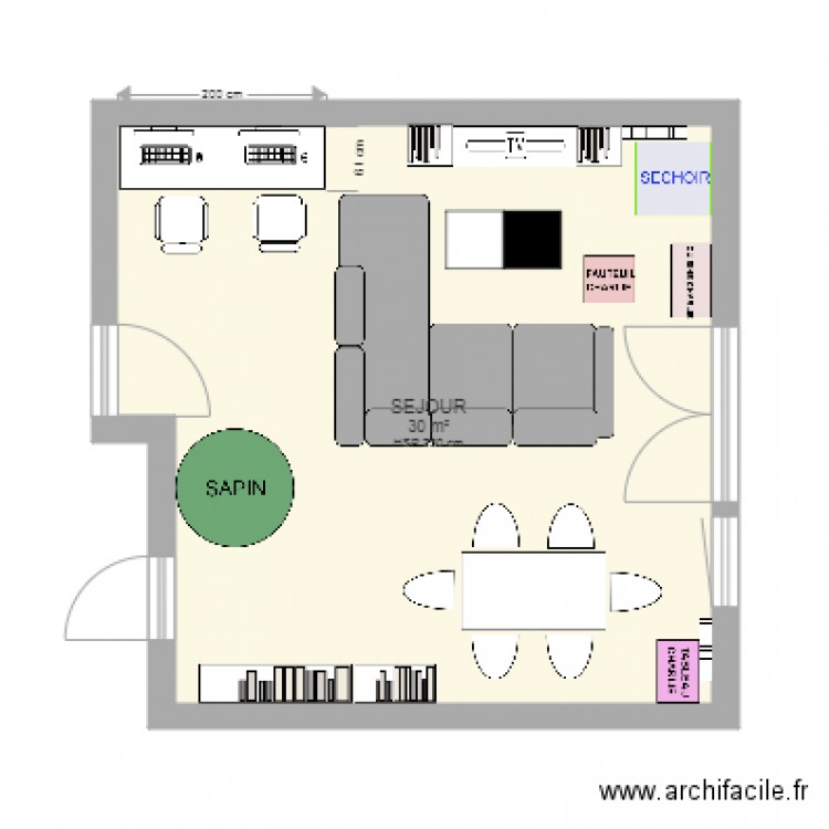 plan séjour. Plan de 0 pièce et 0 m2