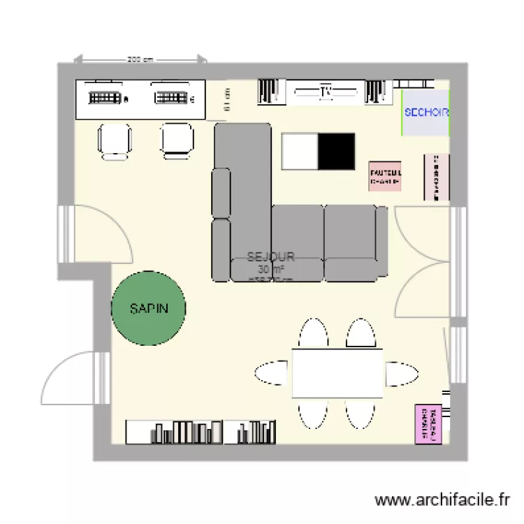 plan s&eacute;jour. Plan de 