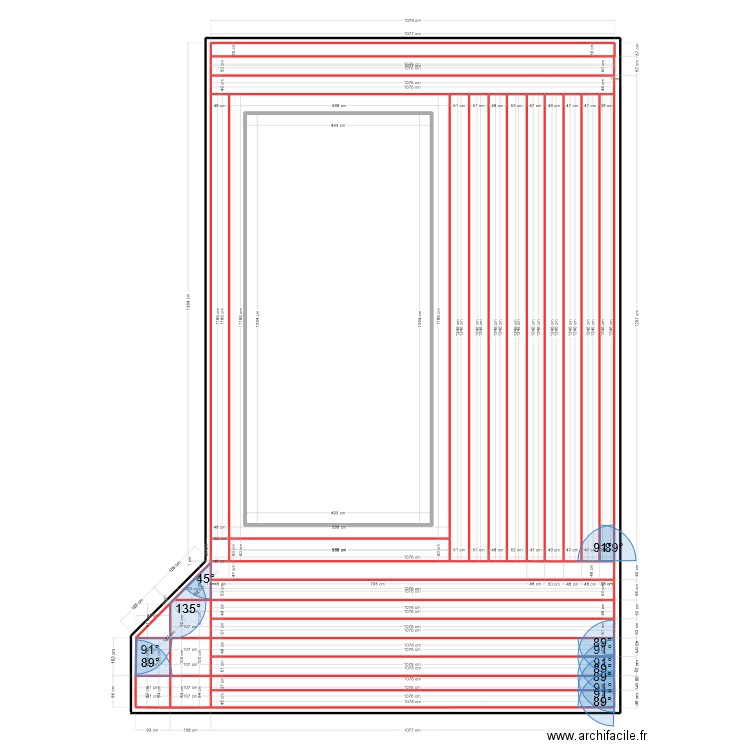 calpinage valentin. Plan de 27 pièces et 238 m2