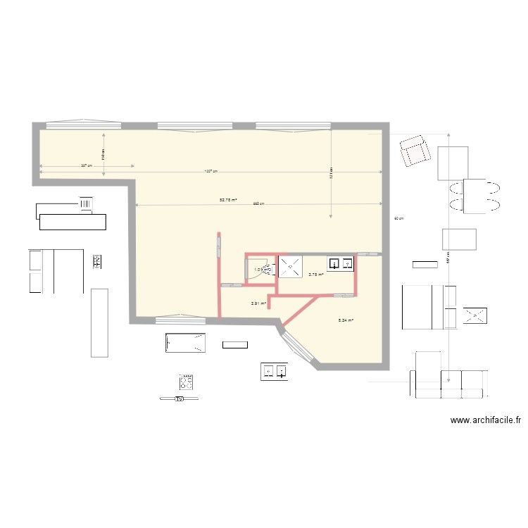 projet paris nouvelle cote 1. Plan de 0 pièce et 0 m2