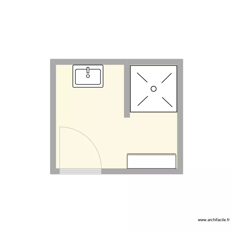 Handotel SDB existant. Plan de 