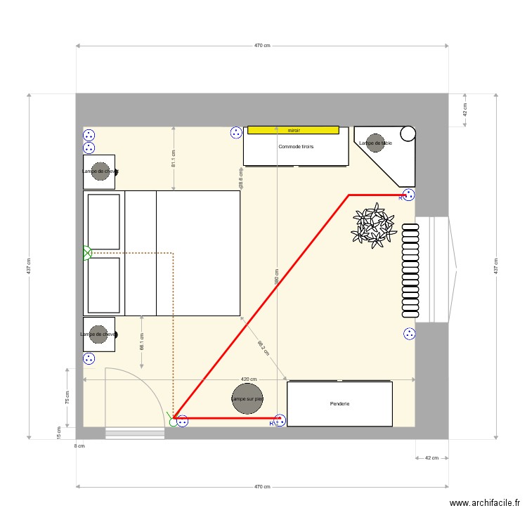 Chambre parents version 3. Plan de 0 pièce et 0 m2