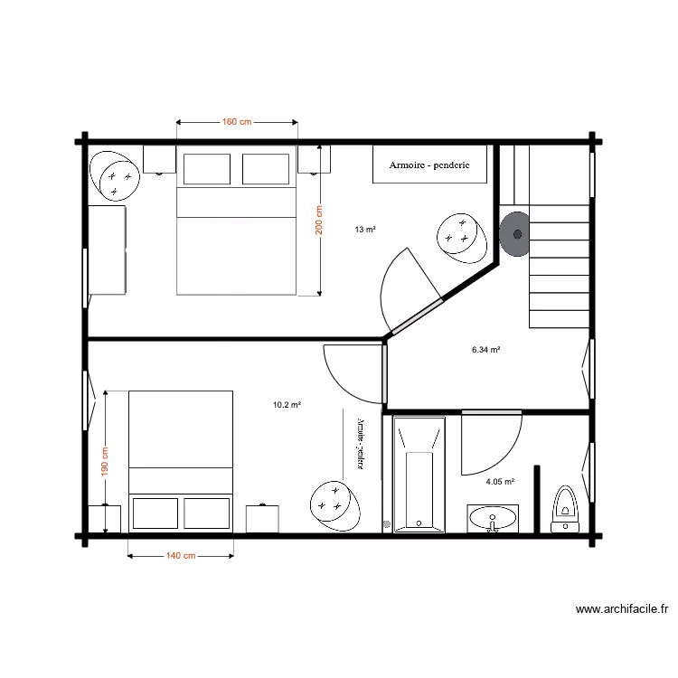 Etage Chalet 34 M 4. Plan de 