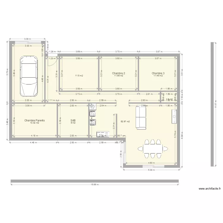 Maison Beauf Upie. Plan de 