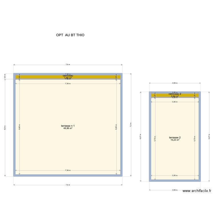 bt  de thio opt. Plan de 4 pièces et 71 m2