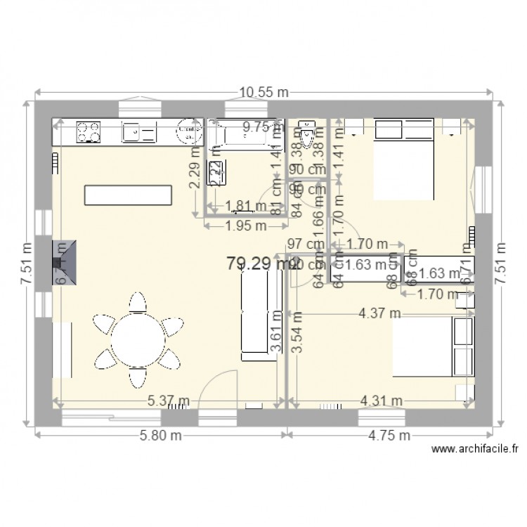 plan 79 m2. Plan de 0 pièce et 0 m2