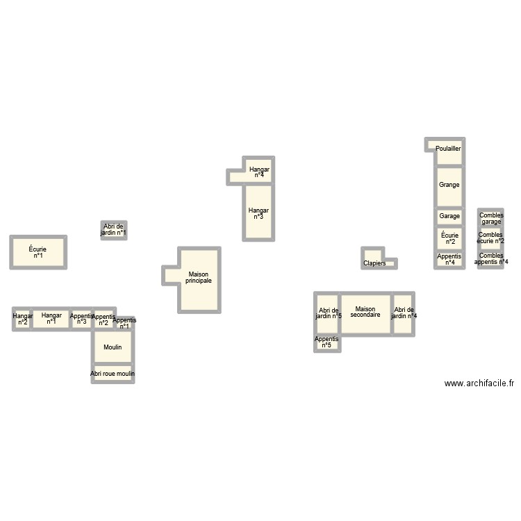 favereau dependa. Plan de 25 pièces et 148 m2