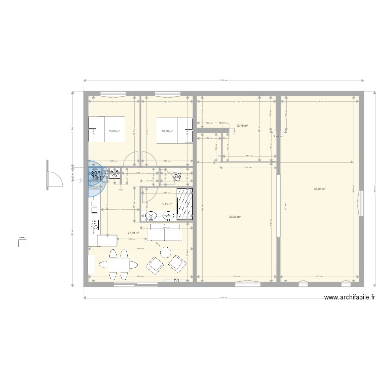 Yvrac SSOL Projet. Plan de 9 pièces et 142 m2