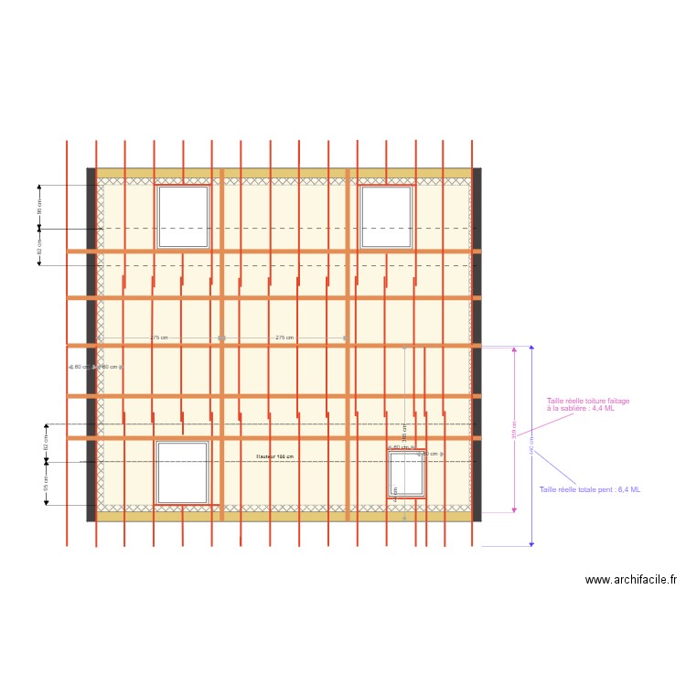 Maison charpente. Plan de 0 pièce et 0 m2