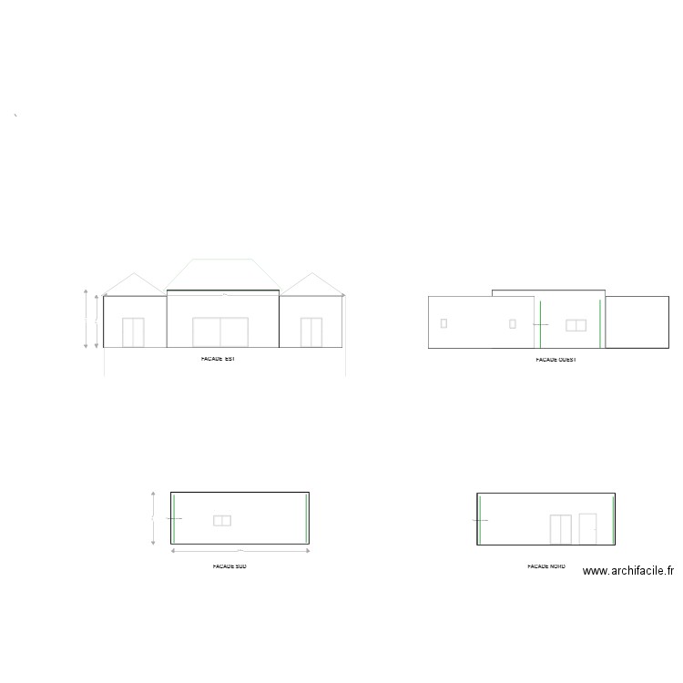 Plans façades. Plan de 0 pièce et 0 m2