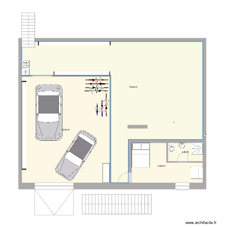 Am&eacute;nagement garage. Plan de 