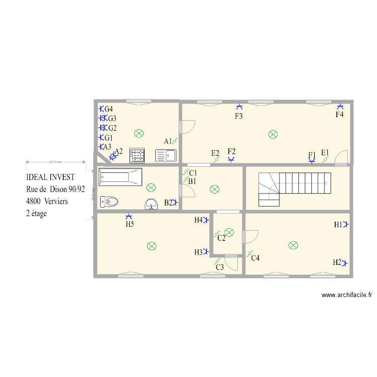 dison 90 92 2 et. Plan de 0 pièce et 0 m2