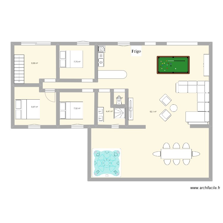 plestin SCI. Plan de 7 pièces et 133 m2