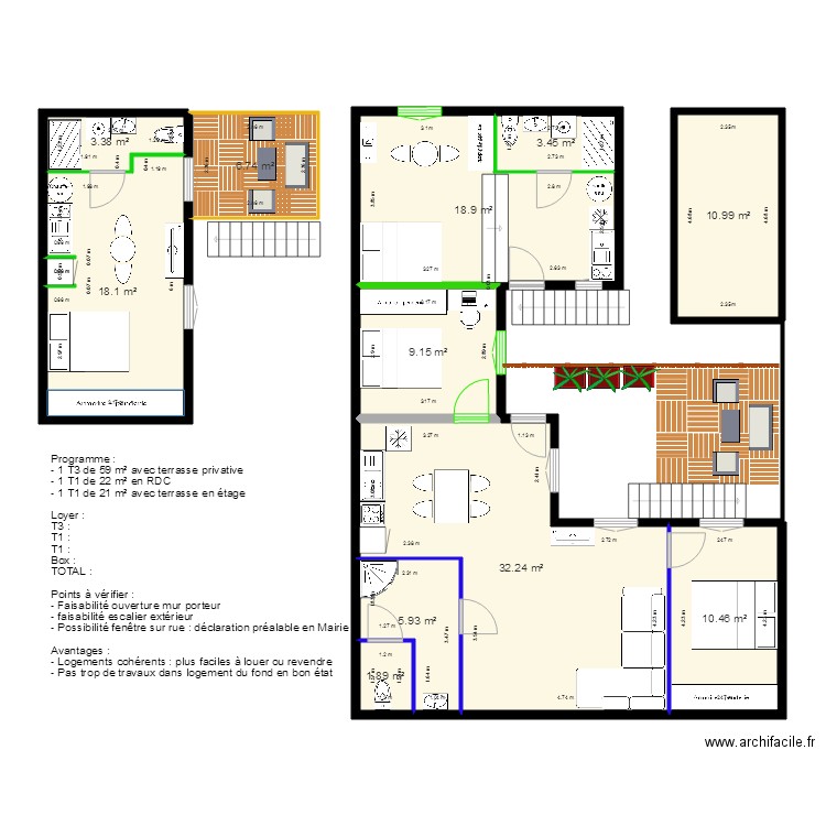 aubervilliers reaménagement version 1. Plan de 0 pièce et 0 m2