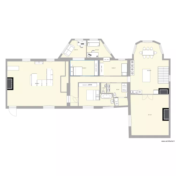 1er &eacute;tage genainville modification. Plan de 