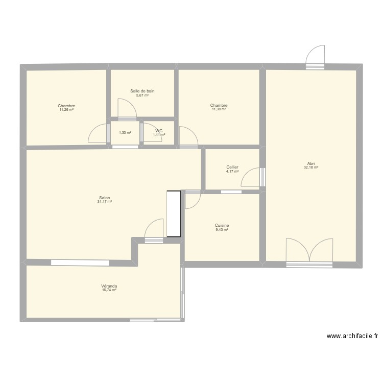 LASSUS. Plan de 10 pièces et 125 m2