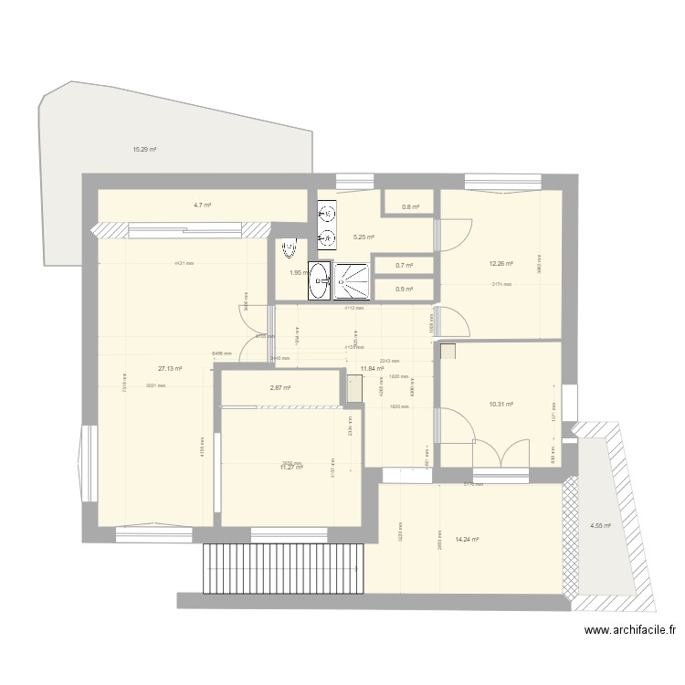 1er étage plan initial laser. Plan de 0 pièce et 0 m2