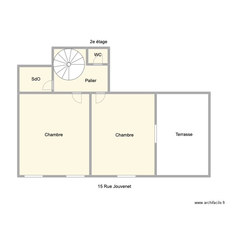 CLOT 2E. Plan de 6 pièces et 54 m2