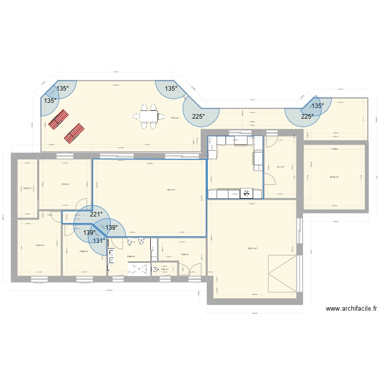 Plan Rez de Chaussée Copie 2. Plan de 12 pièces et 275 m2