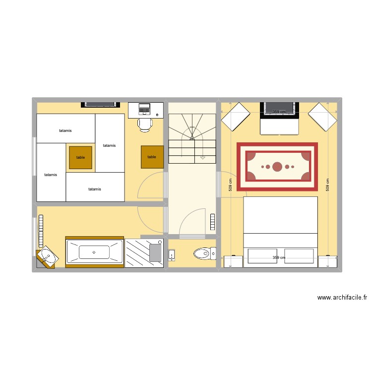 KENNIS2. Plan de 5 pièces et 45 m2