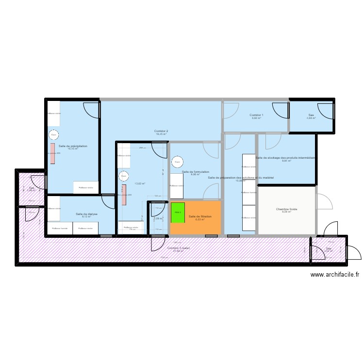 Nouvelle extension modifiée 2 corridors. Plan de 0 pièce et 0 m2