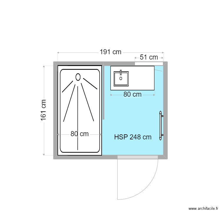 monsegu. Plan de 1 pièce et 3 m2