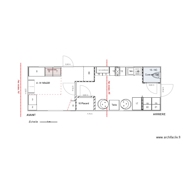 plan camion. Plan de 0 pièce et 0 m2