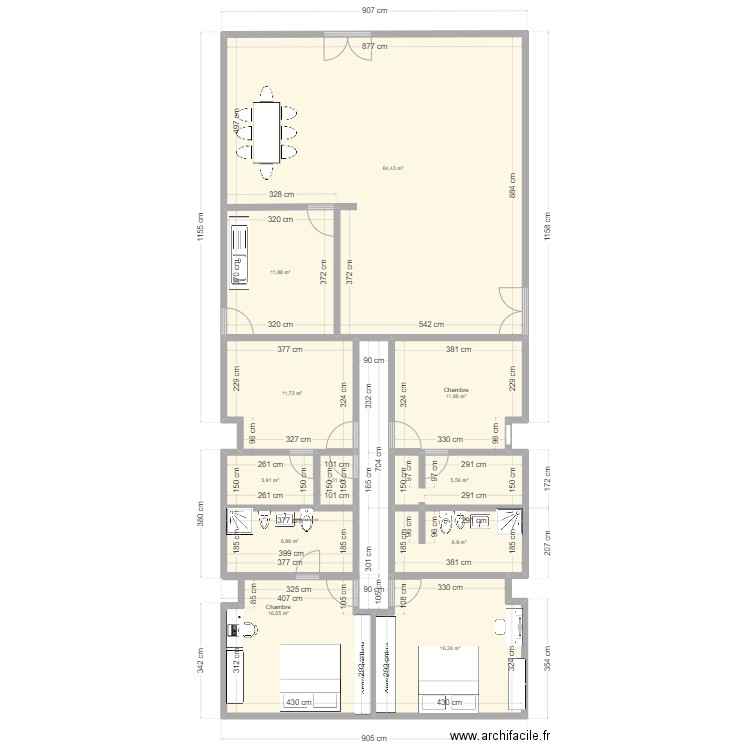 RESIDENCE VILLA BASSE BRAHIMA. Plan de 11 pièces et 157 m2