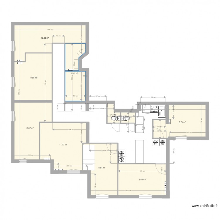 7 Chambres V2. Plan de 0 pièce et 0 m2