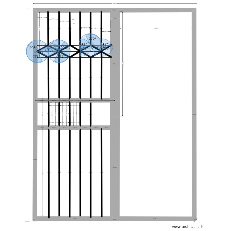 PORTE FER FORGE 2 BATANTS 2. Plan de 6 pièces et 8 m2