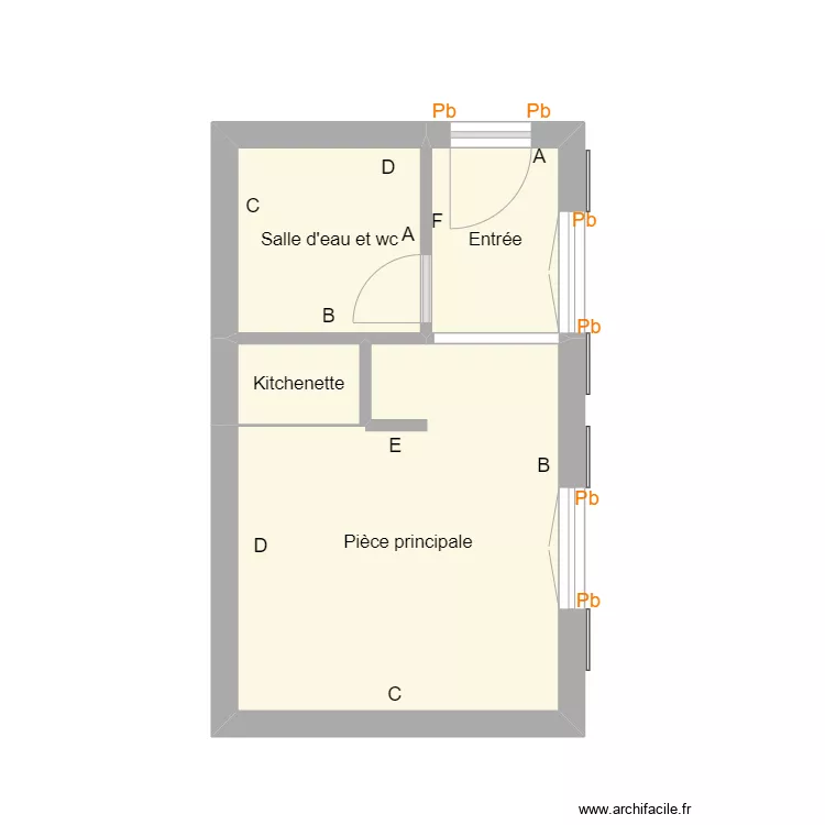 Croquis PLOUZIN studio. Plan de 