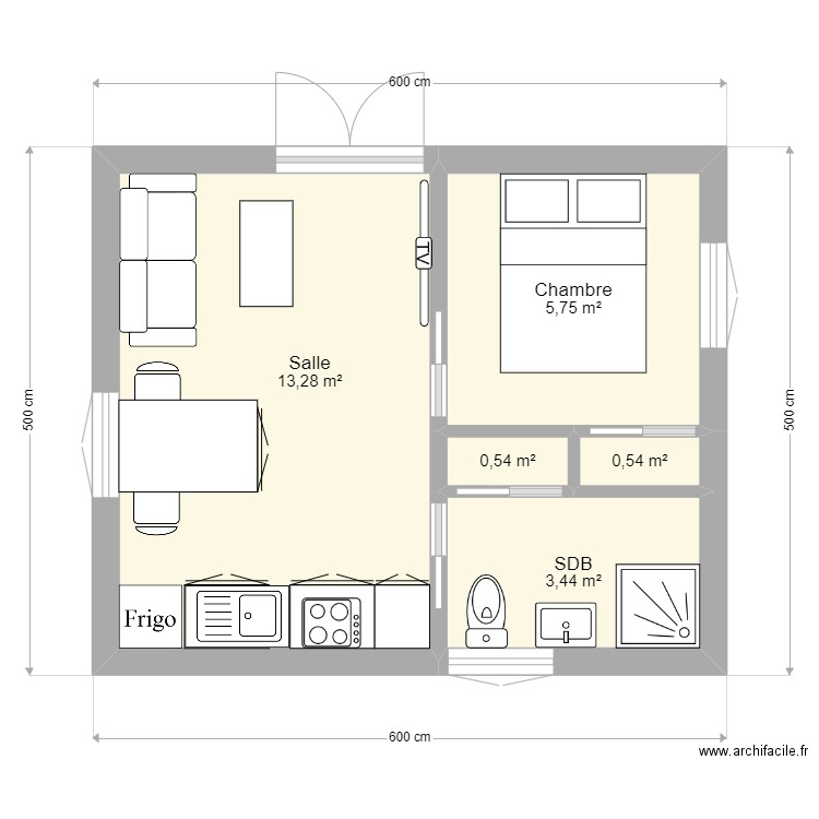 Philippe. Plan de 5 pièces et 24 m2